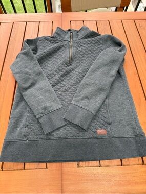 L.L. Bean Quilted Half-Zip Pullover Sweatshirt - Slate Gray